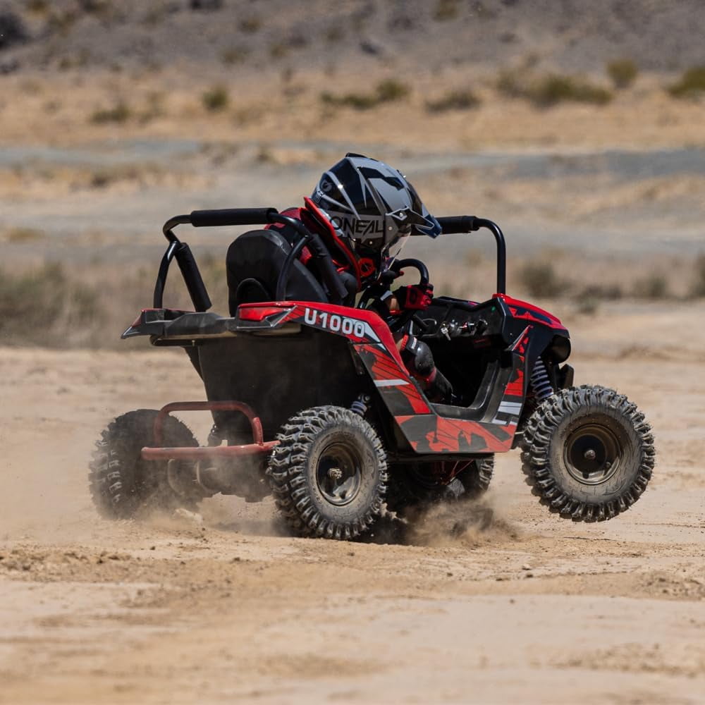 QEASET UTV Ride on Car (Large), 48V Shock Absorber Electric Vehicles with Disk Brake, Gear Switch, Steel Frame, Off-Road Tire, Flexible Seat Belt and Seat, Three-Speed Parental Limit-Lock Function