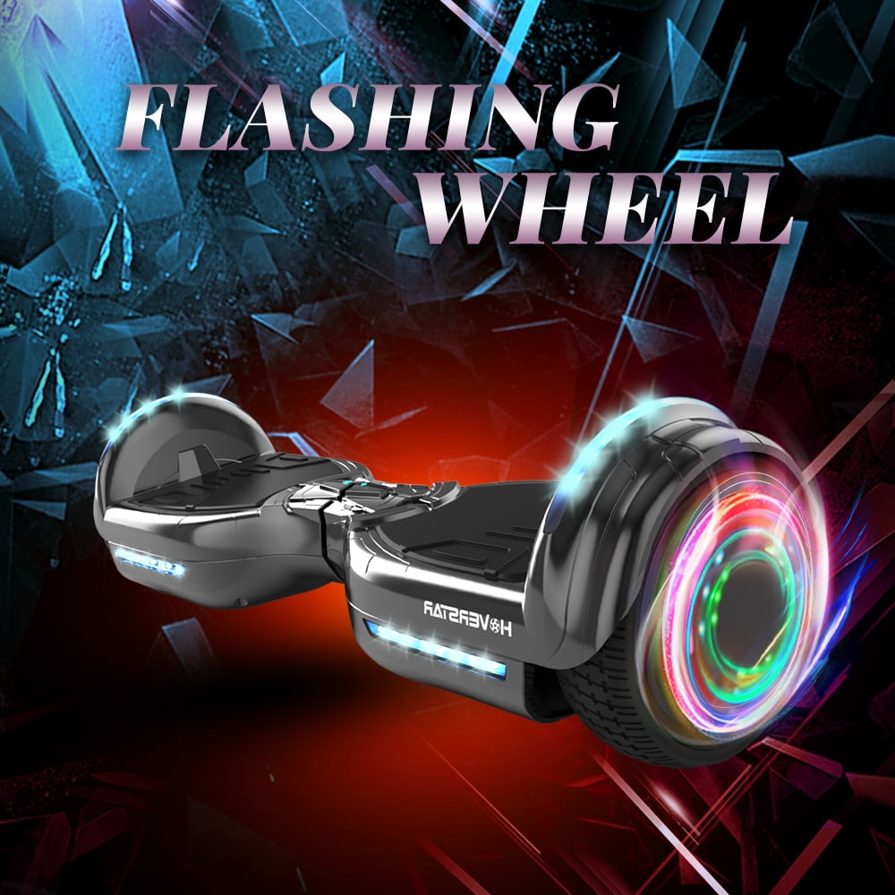 MOSTA Bluetooth Hoverboard with LED Headlight, 2-Wheel Self-Balancing Electric Scooter 6.5 inch Black