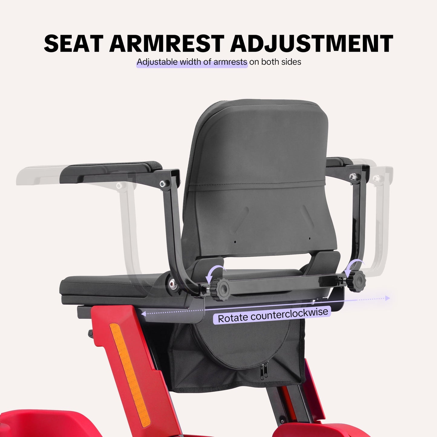Upgrade Heavy Duty Mobility Scooter for Seniors-Electric Powered Wheelchair,Trunk-Friendly! Best Gift for Mom & Dad,Supports 300 lbs(Red)