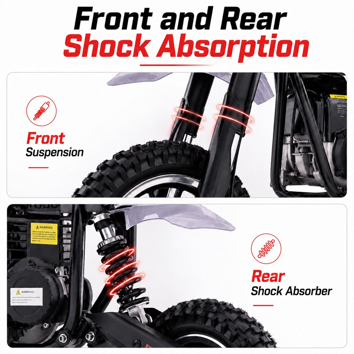 Aoemoe dirt bicycles, 39cc gas power motorcycle, 45×24×16in , 4-Stroke, dirt bicycles for kid 8 14, Black