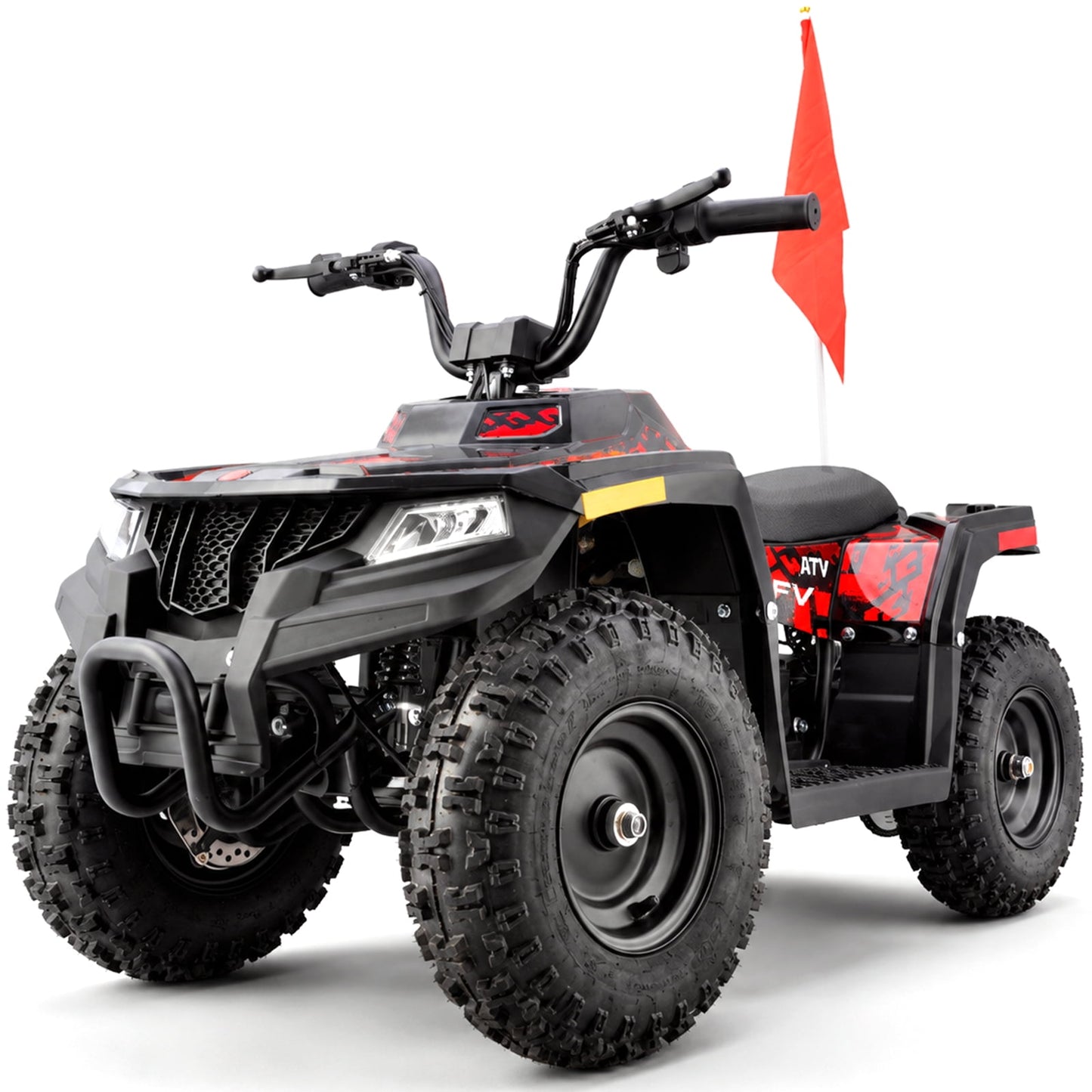 36V Electric Four Wheeler,IVFJFV 500W Four Wheel with Disc Brake Off-Road Ride On Vehicle, Dual Speed Lock &Dual Speed 10mph Low /15mph High All Terrain Ride On Vehicle for Teen Riders,RED