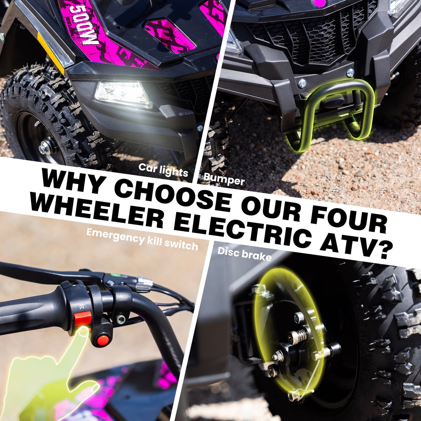 Aoemoe 36V Battery-Powered Ride-On Off-Road Buggy – 2-Speed Parent-Lock, 10-Mile Range ,Green