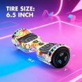 Electric Scooter with Bluetooth Speakers, Hover Off Road Board Electric Scooter with LED Lights & 400W Motor, Kids Scooter with 9MPH Max Speed, Tcdjtc Self-Balance Scooter for Kids