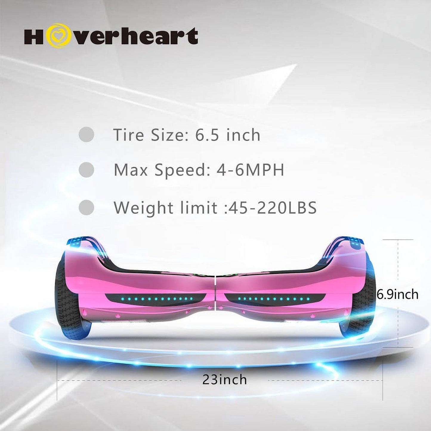 Hoverstar hover board Bluetooth Two-Wheel Self Balancing Electric Scooter 6.5 In. UL 2272 Certified with Bluetooth Speaker and LED Light