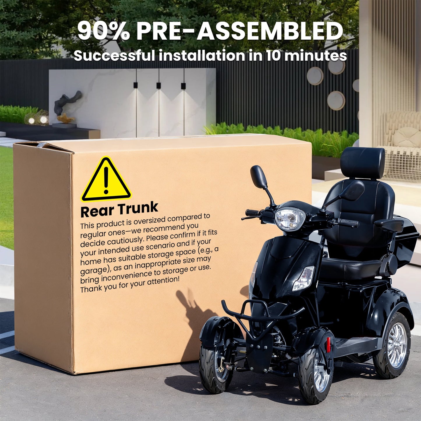 Tcdjtc 4 Wheel Mobility Scooters for Seniors, Adult Scooter with 800W Motor, Motorized Scooter for Adults, Heavy Duty Electric Scooter with 500 lb Capacity, 31 Miles Long Range, Instructions Included