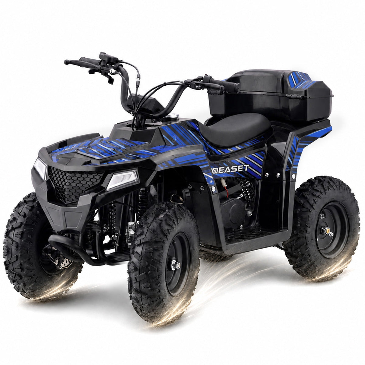 39cc Teen Gas ATV, Gas Powered 4 Wheeler for Teens 16+, 4-Stroke Beginner ATV, Up to 15 MPH, Adjustable Speed, Safety Switches, Front & Rear Brake - Blue
