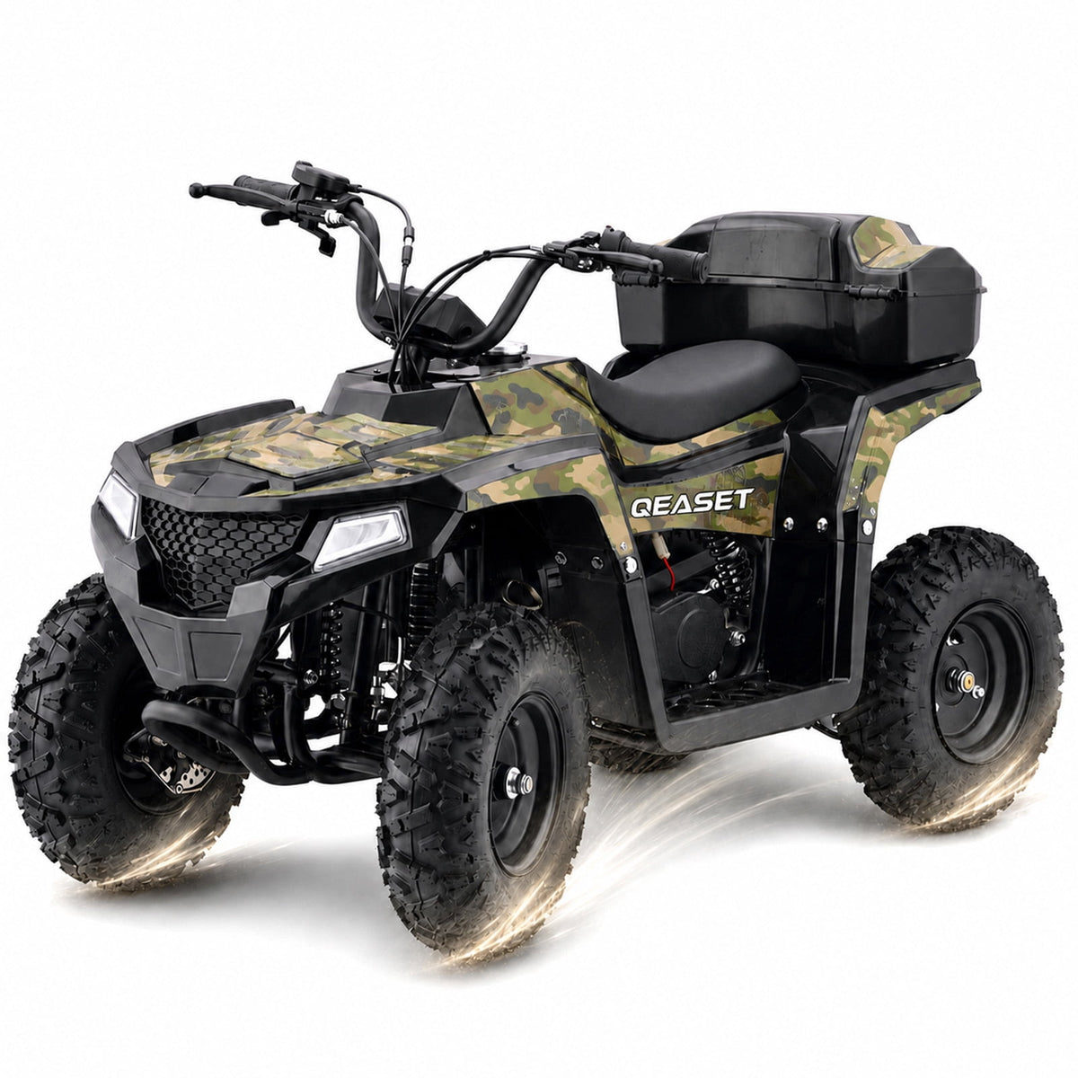 39cc Teen Gas ATV, Gas Powered 4 Wheeler for Teens 16+, 4-Stroke Beginner ATV, Up to 15 MPH, Adjustable Speed, Safety Switches, Front & Rear Brake - Green Camo