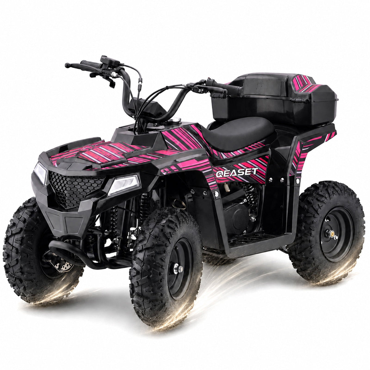 39cc Teen Gas ATV, Gas Powered 4 Wheeler for Teens 16+, 4-Stroke Beginner ATV, Up to 15 MPH, Adjustable Speed, Safety Switches, Front & Rear Brake - Pink