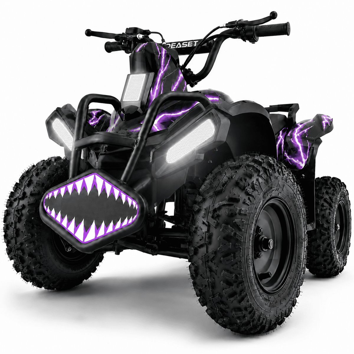 39cc Teen Gas ATV, Gas Powered 4 Wheeler for Teens 16+, 4-Stroke Beginner ATV, Up to 15 MPH, Adjustable Speed, Safety Switches, Front & Rear Brake - Purple