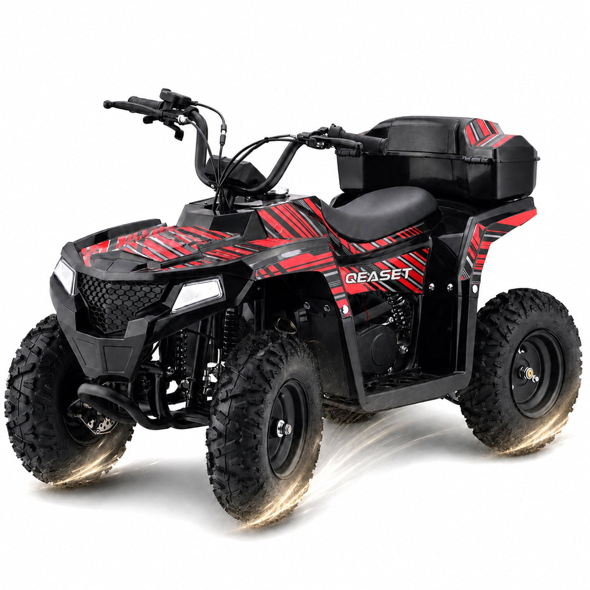 39cc Teen Gas ATV, Gas Powered 4 Wheeler for Teens 16+, 4-Stroke Beginner ATV, Up to 15 MPH, Adjustable Speed, Safety Switches, Front & Rear Brake - Red