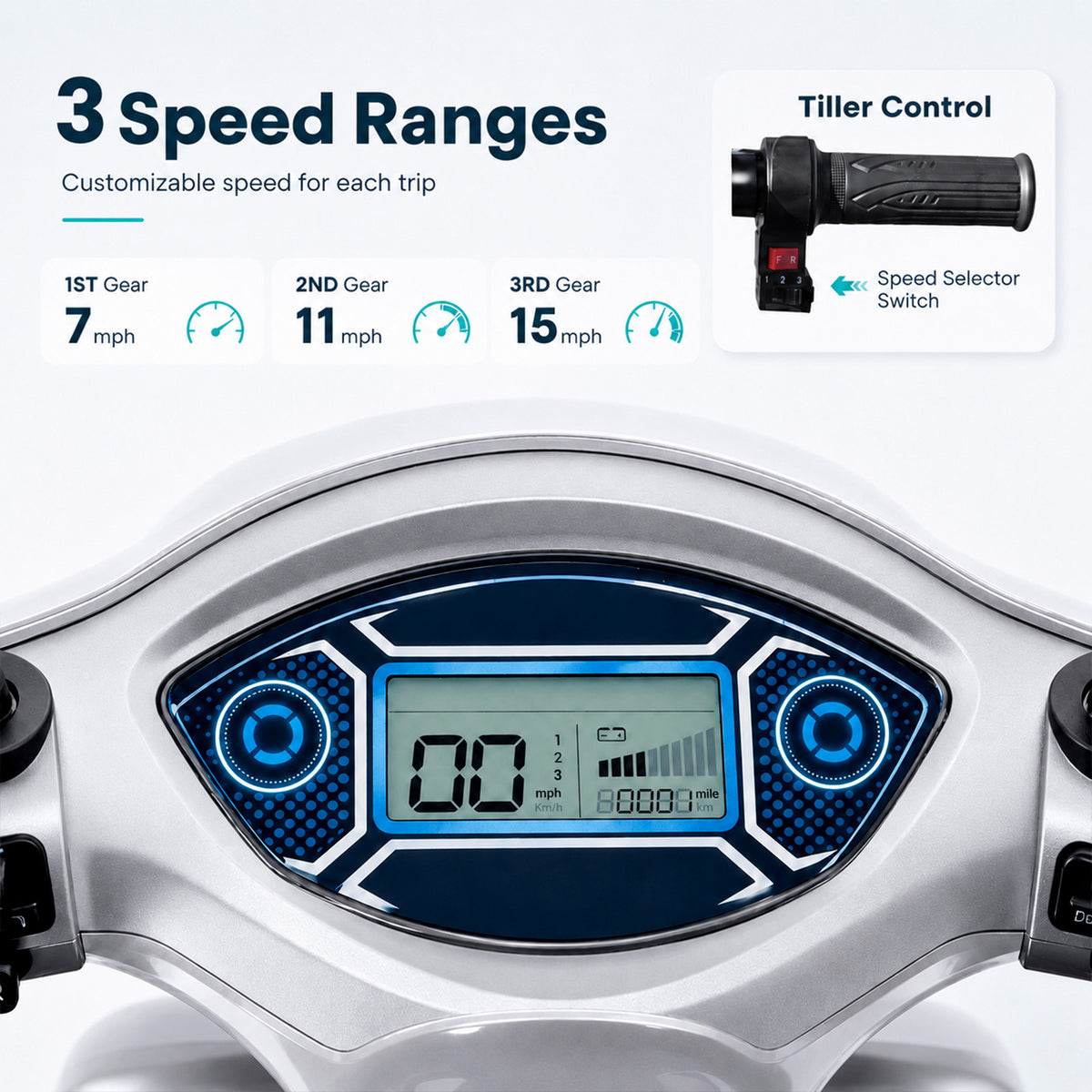 LiltJan Electric Mobility Scooter for Adults Seniors, Heavy Duty 4 Wheel All Terrain Scooter with 800W Brushless Motor, 500 lbs Capacity, 31 Miles Range, 15 MPH Adjustable Speed, Full Suspension