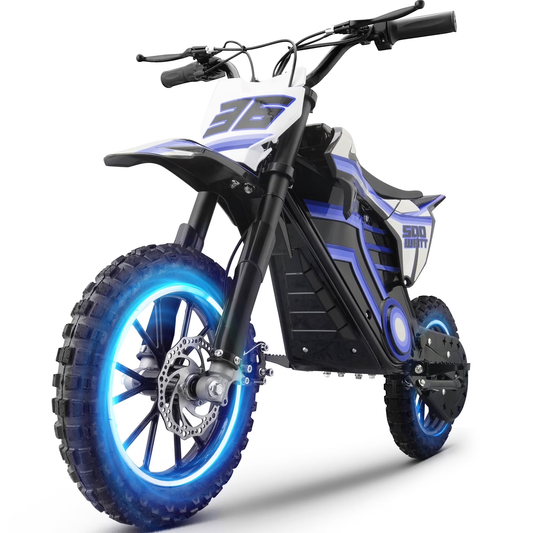 Aoemoe Electric Motorcycle – 36V MINI Motorized Dirt Bikes, 500W Power, Special Gift(Blue)