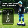 Electric Scooter with Bluetooth Speakers, Tcdjtc Self-Balance Scooter for Kids, Hover Off Road Board Electric Scooter with LED Lights & 400W Motor, Kids Scooter with 9MPH Max Speed
