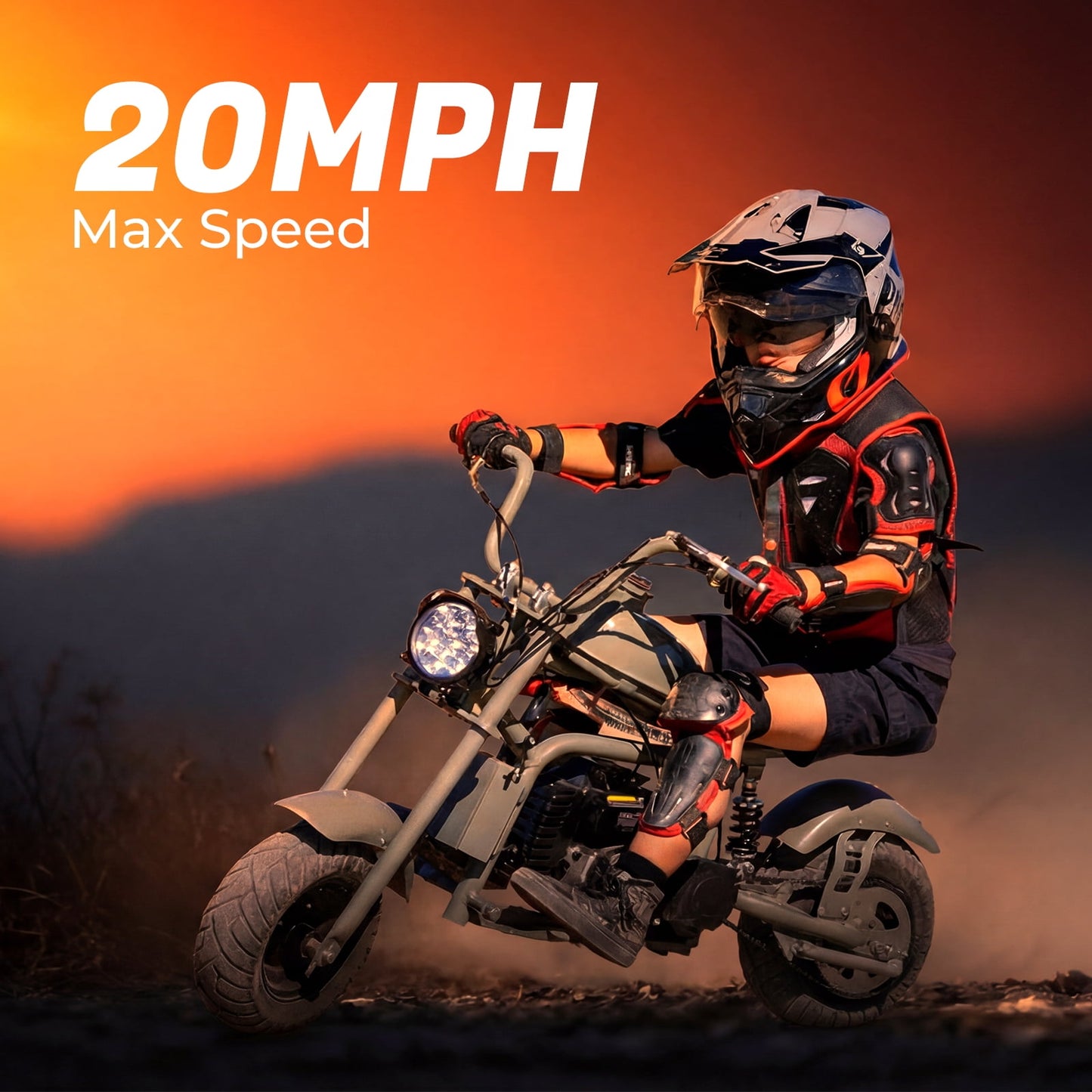 Aoemoe 40cc 4-Stroke Gas Powered Dirt Bike Switch for young rides, Disc Brakes, EPA Certified, Grey