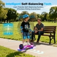 Off Road Electric Scooter with LED Lights & 400W Motor, Tcdjtc Hover Self-Balance Scooter for Kids Board, Electric Scooter with Bluetooth Speakers, Kids Scooter with 9MPH Max Speed, All Terrain