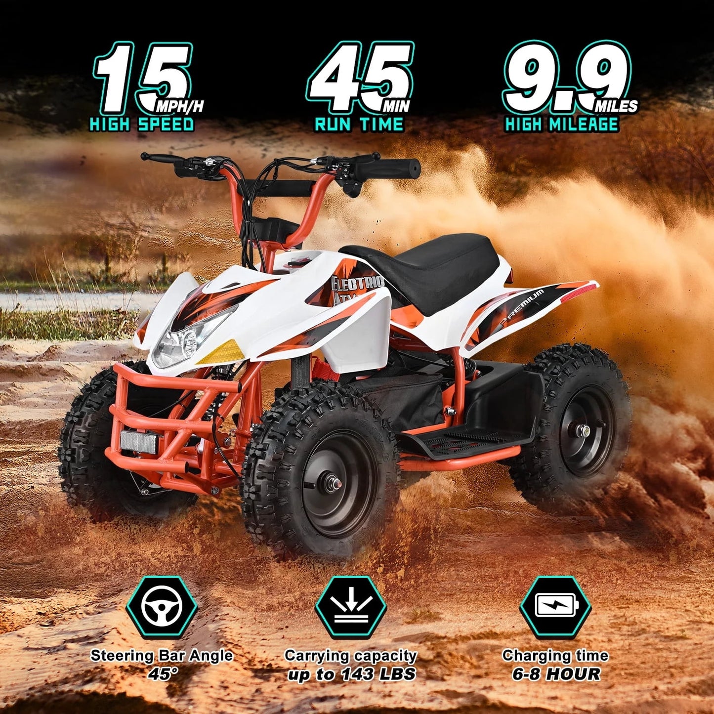 Aoemoe 500W Ride-On Racer – 15mph Speed, 36V Battery, 45–60 Min Play, Blue