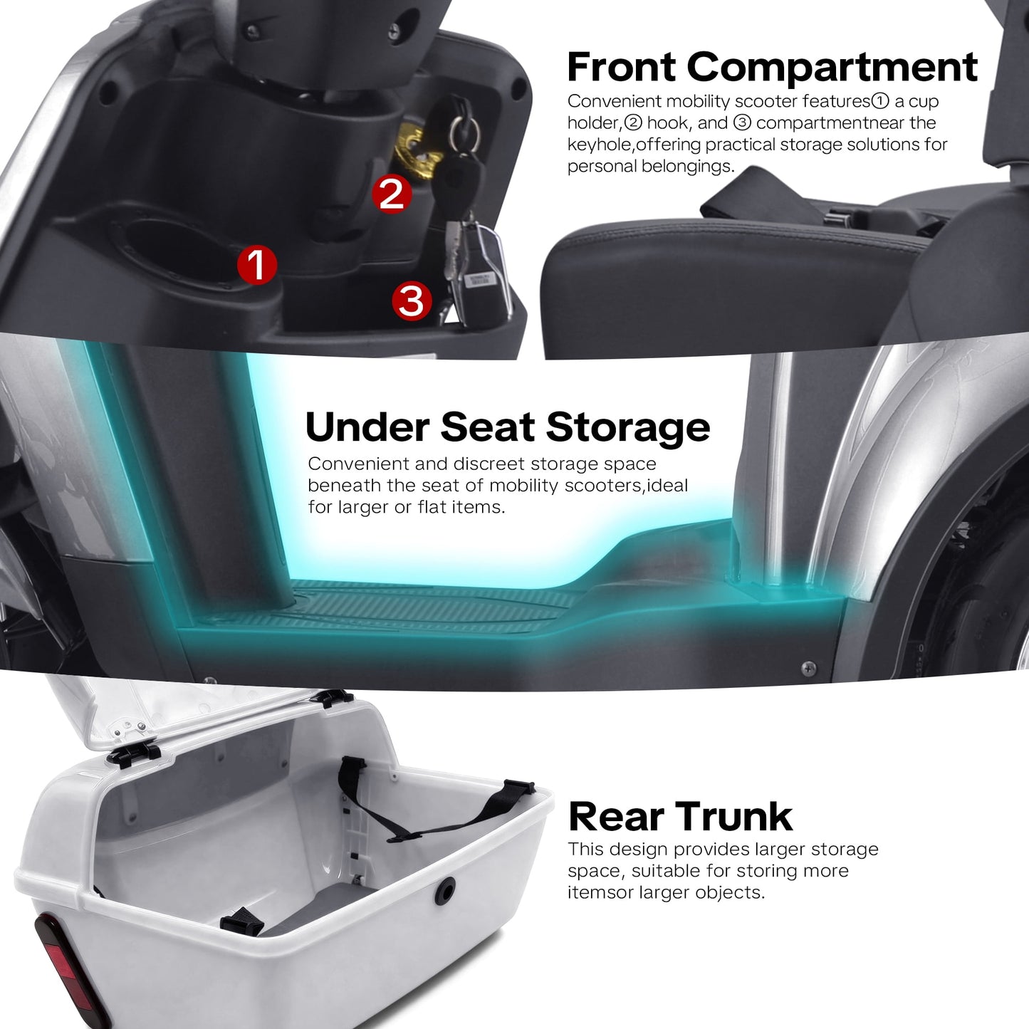 Arshin Heavy Duty 4 Wheel Mobility Scooters for Seniors & Adults 500lbs Capacity,800W All Terrain Electric Recreational Scooter