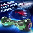 Tcdjtc Hover Self-Balance Scooter for Kids Board, Off Road Electric Scooter with LED Lights & 400W Motor, Electric Scooter with Bluetooth Speakers, Kids Scooter with 9MPH Max Speed