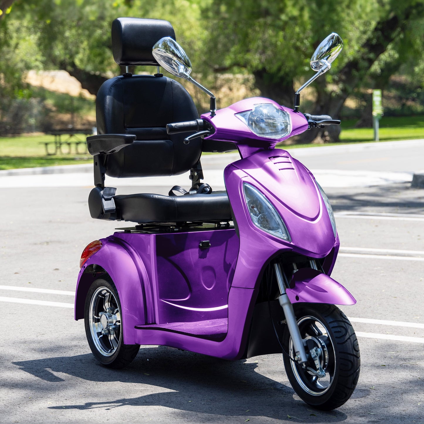 Heavy Duty 3 Wheel Mobility Scooters for Seniors & Adults 500lbs Capacity,Arshin Electric Powered Wheelchair Device,800W All Terrain Fast Mobility Scooter,31 Miles Long Range Battery(Purple)