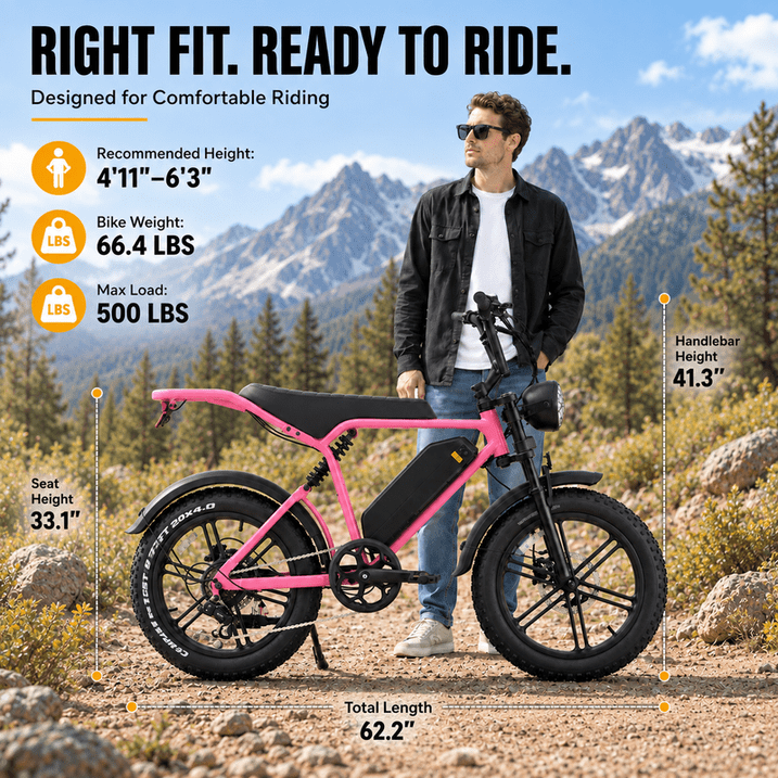 750W Motor Ebike for Adult, Pescroa Electric Bike for Adult, 28MPH, Adult Electric Bicycles with 130Miles Range APP Control, 2Pack 48V 15Ah Removable Battery Electric Bike with 500LBS Max Weight