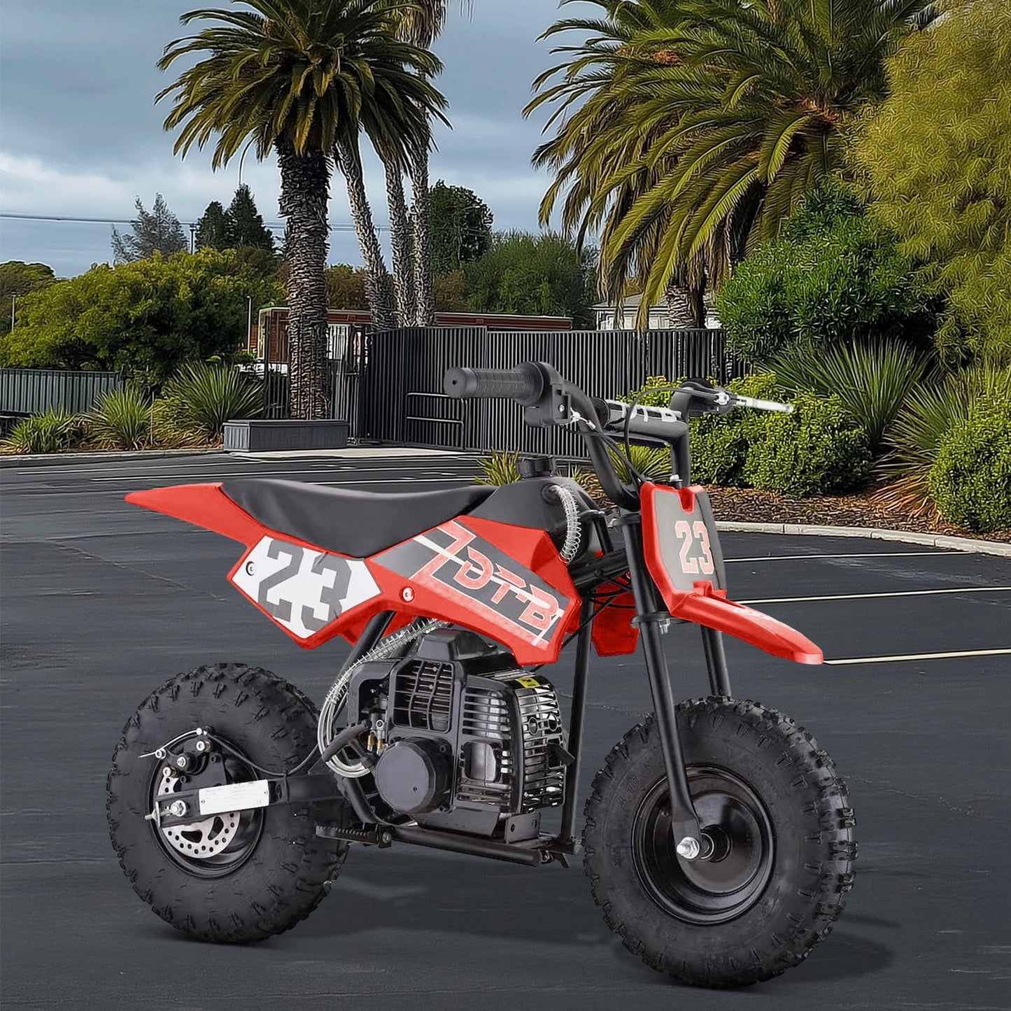 Aoemoe Mini Kid Dirt Bike, 49 CC 2-Stroke Gas Bike with Off-Rode Tire, Suspensions, Disc Brakes, Max Load 160Lbs, Up to 20Mph, EPA Approved
