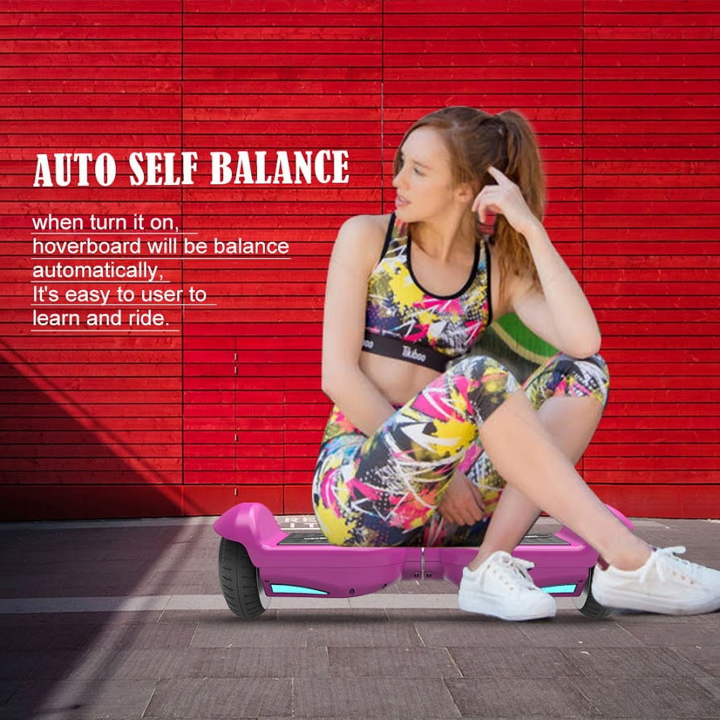 Hoverstar Hover board 6.5 In. Certified Two-Wheel Self Balancing Electric Scooter with LED Light Purple