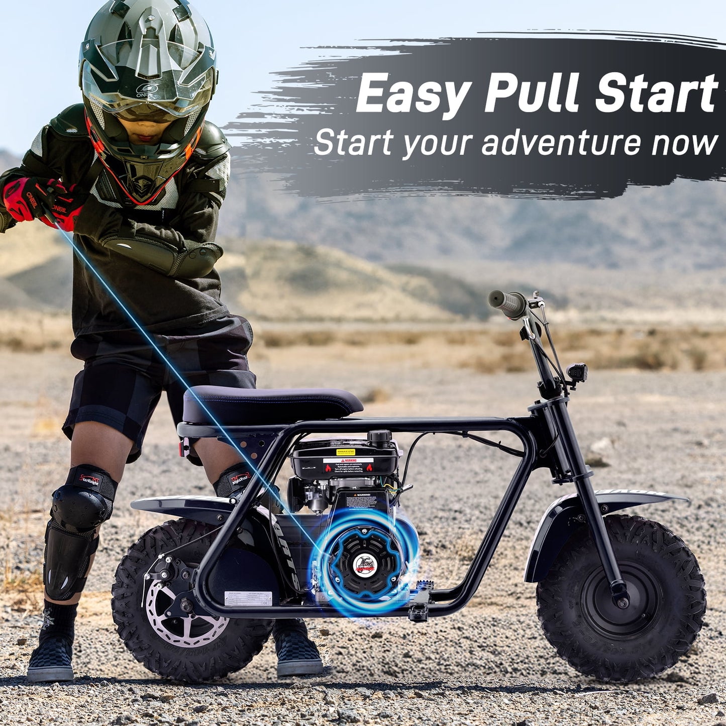 Aoemoe 99CC MB001 Gasoline Mini Dirt Bike,4-Stroke 18MPH Off Road Motorcycle, Weight Support Up to 165 LBS - Black