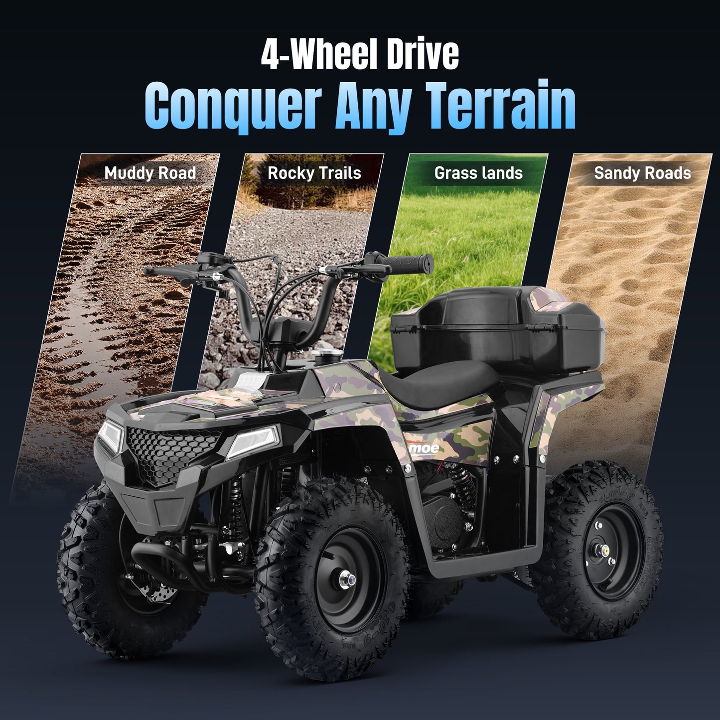 Arshin All-Terrain 4 & Wheelers,Powerful 15.5 mph Variable Speeds,25 Miles Range,Parent Control,Suspension,Disc Brake,Suspension,Perfect Gift(Camouflage)
