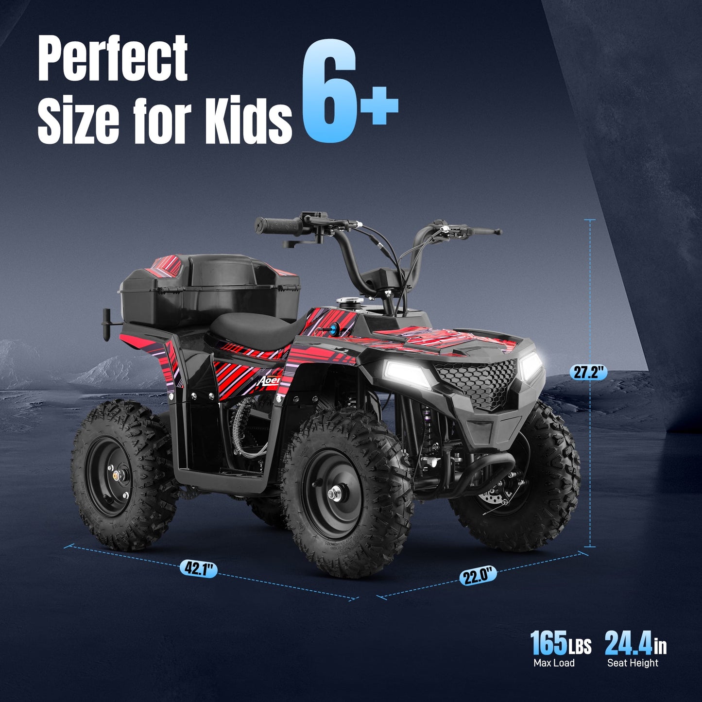 Aoemoe 40 cc Gas Off-Road Ride-On, 10-15.5 mph, Parent Speed Key, Red
