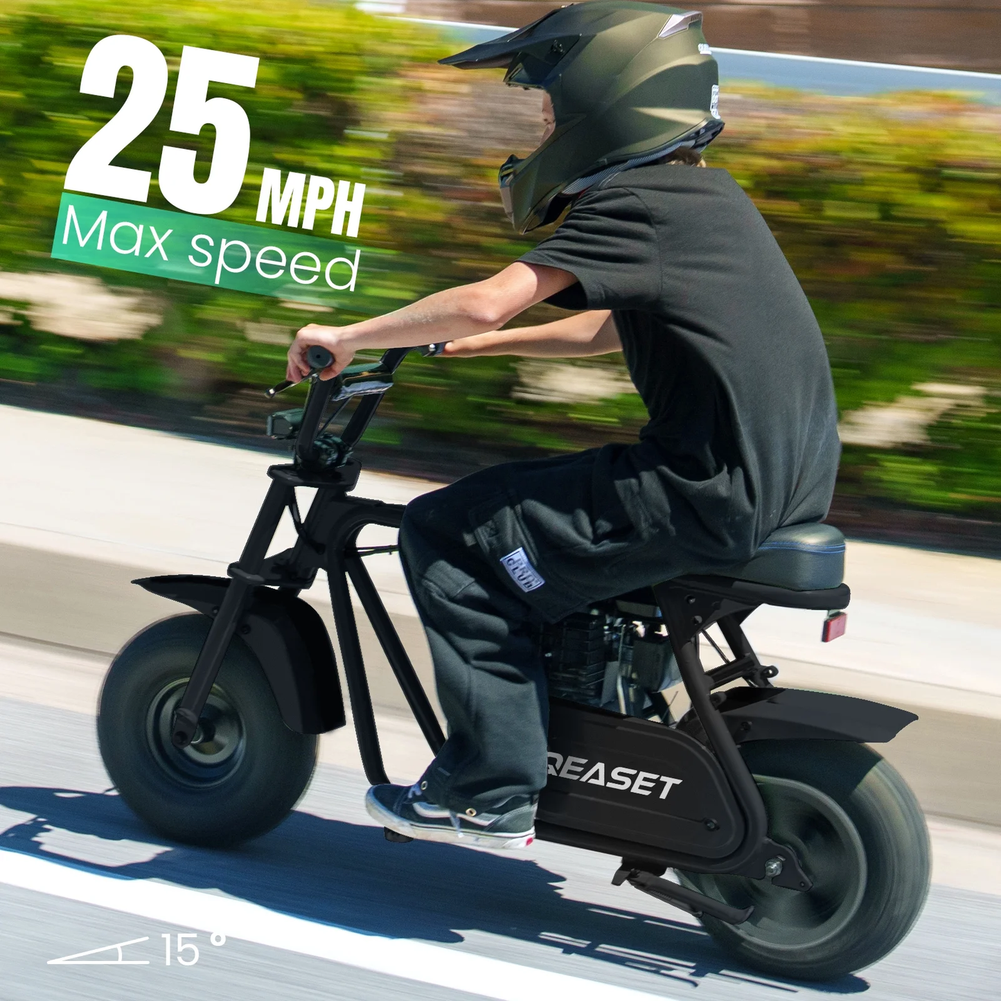 QEASET Mini Dirt Bike – 30 km/h 4-Stroke Off-Road Motorcycle for Teens & Adults,Black