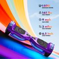 Hoverboard for Kids with 9 mph Max Speed, Tcdjtc Electric Scooters with LED Lights & Bluetooth Speakers, All Terrain Hoverboard for Adults, Off Road Hoverboard with UL2272 Certified