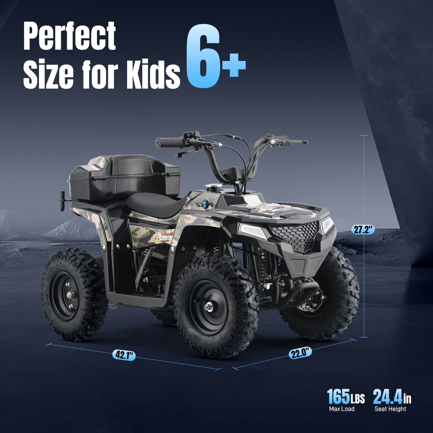 Arshin All-Terrain 4 & Wheelers,Powerful 15.5 mph Variable Speeds,25 Miles Range,Parent Control,Suspension,Disc Brake,Suspension,Perfect Gift(Camouflage)