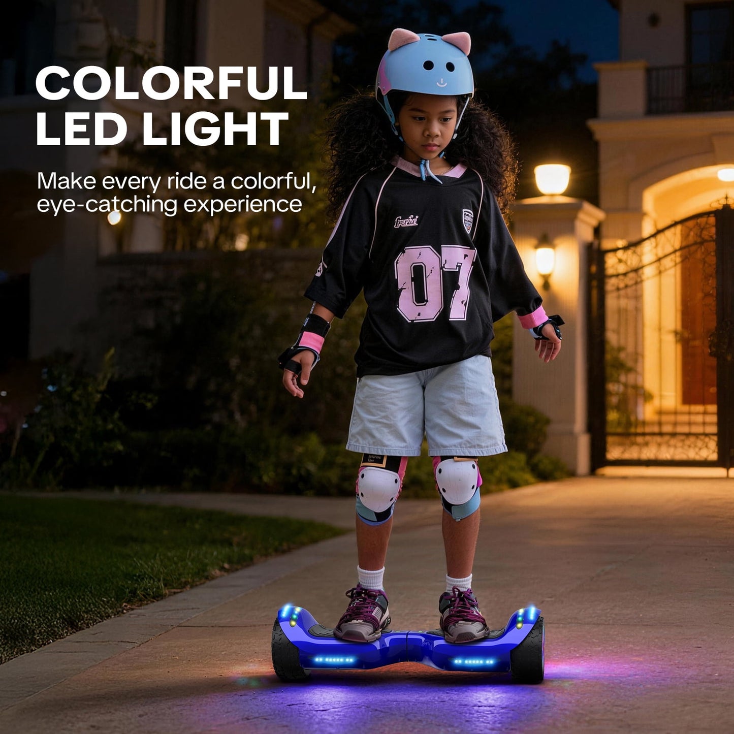 Off Road Hoverboards with Bluetooth, Tcdjtc Self Balancing Scooter with LED Lights, 6.5" Tires