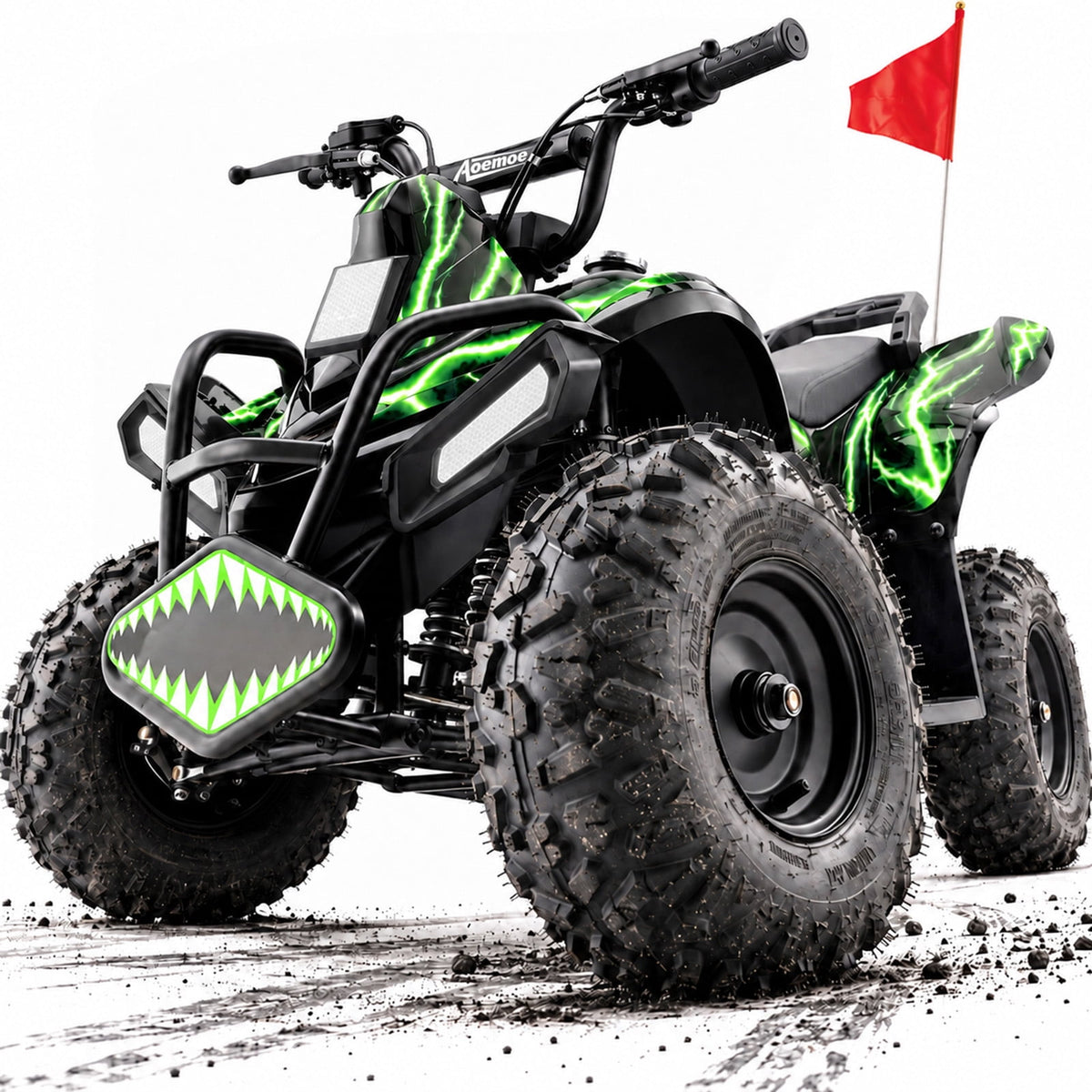 40cc Kid Gas ATV, Gas Powered 4 Wheeler for Kid 6+, 4-Stroke Beginner ATV, Up to 15 MPH, Adjustable Speed, Safety Switches, Front & Rear Brakes - Green