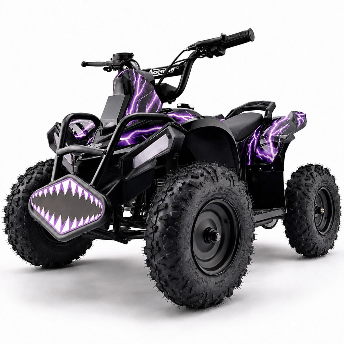 40cc Teen Gas ATV, Gas Powered 4 Wheeler for Teens 13+, 4-Stroke Beginner ATV, Up to 15 MPH, Adjustable Speed, Safety Switches, Front & Rear Brakes - Purple