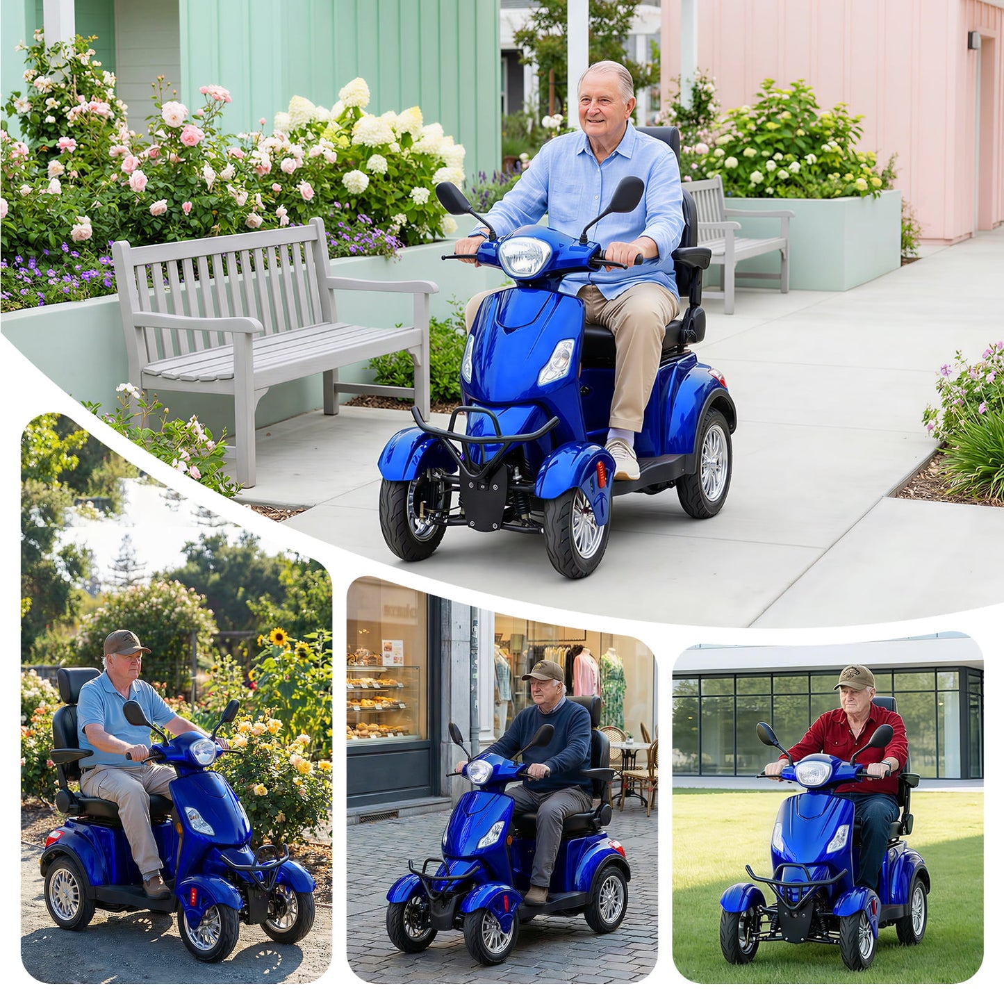 Mosta 4 Wheel Mobility Scooters for Seniors, Adult Scooter with 800W Motor, Heavy Duty Electric Scooter with 500 lb Capacity, 25 Miles Long Range