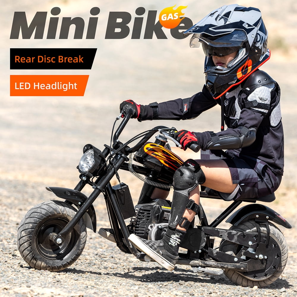 Arshin Gas Dirt Bike,20 MPH Mini Pit Bike with Off-Road Tires & Disc Brakes,Soft Spring Seat,160 Lbs Max Load(Black)
