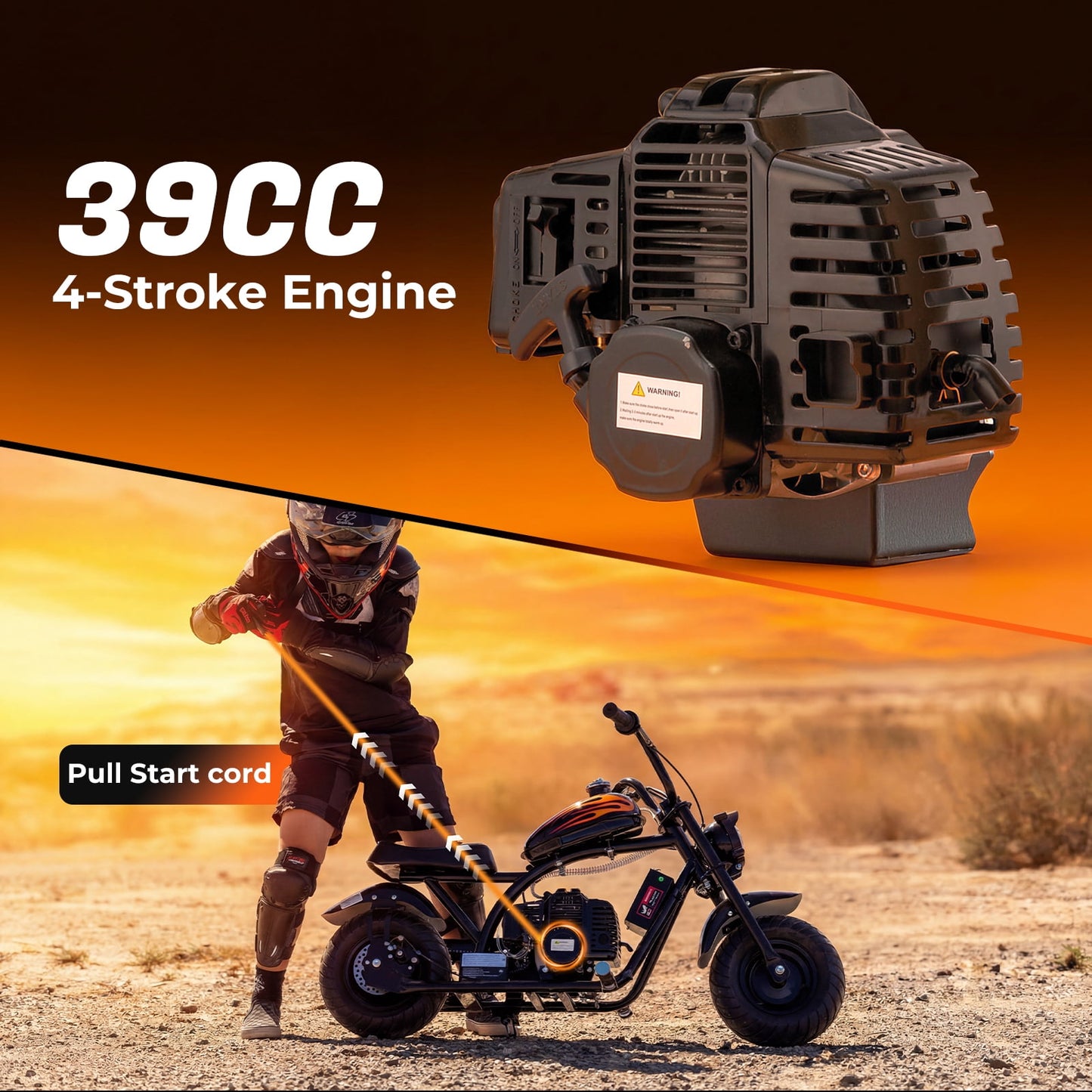 Aoemoe 40cc Dirt Bike up to 18 mph, 27 Miles Long Range, Max 165 Lbs, BLACK