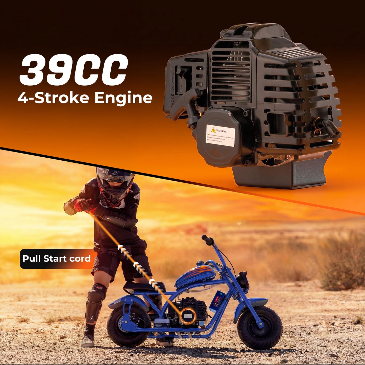 Aoemoe 40cc Dirt Bike up to 18 mph, 27 Miles Long Range, Max 165 Lbs, BLUE