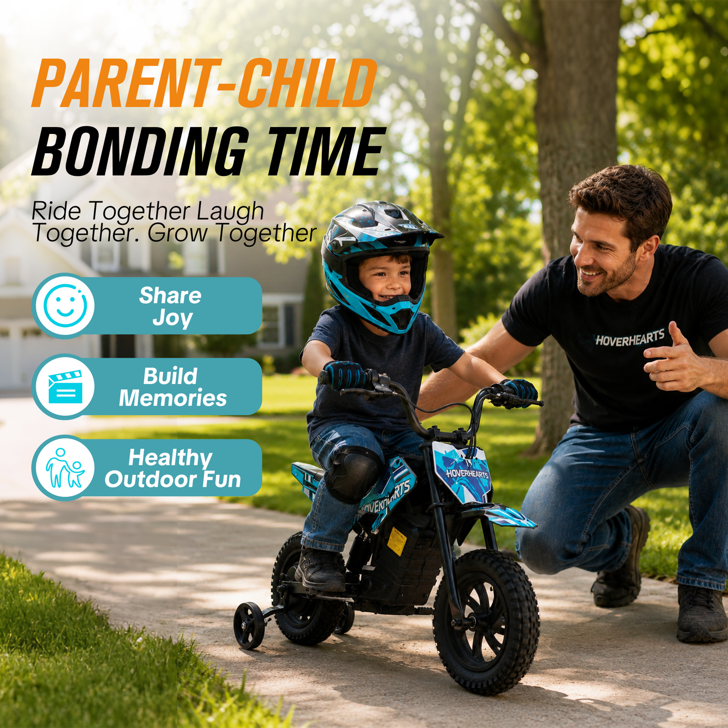 QEASET Dirt Rocket - Teal Blue with Decals, up to 6.21 mph, 24V Electric Dirt Bike for Child 8+
