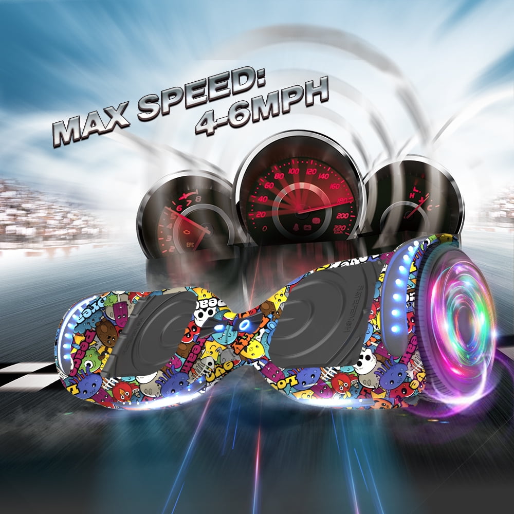 Hoverstar Flash Wheel Hoverboard 6.5 In., Bluetooth Speaker with LED Light Self Balancing Wheel, Electric Scooter