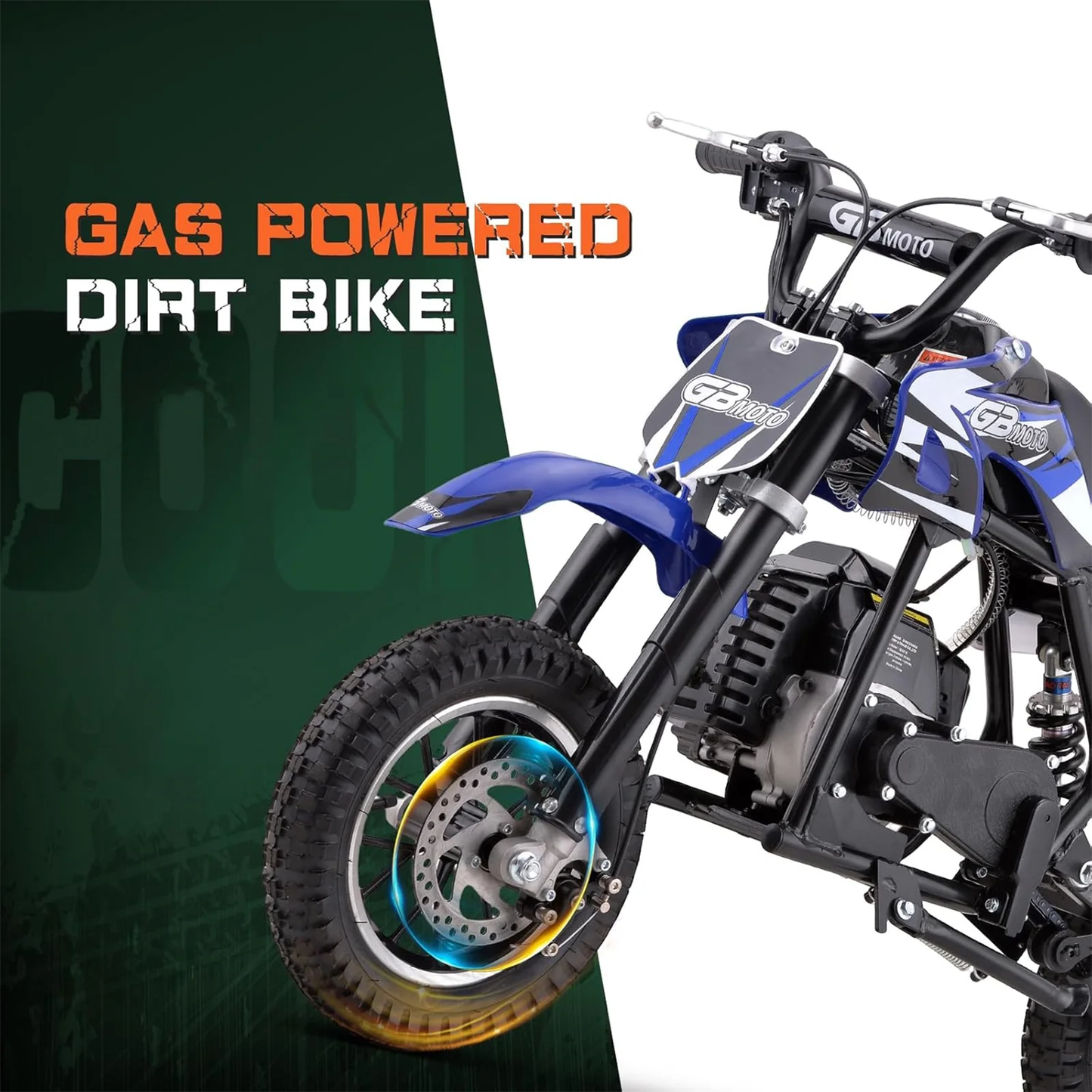 49CC Dirt Bike, Mini Bike 2-Stroke Gas Powered off Road with Max Speed 20MPH, Pull Start