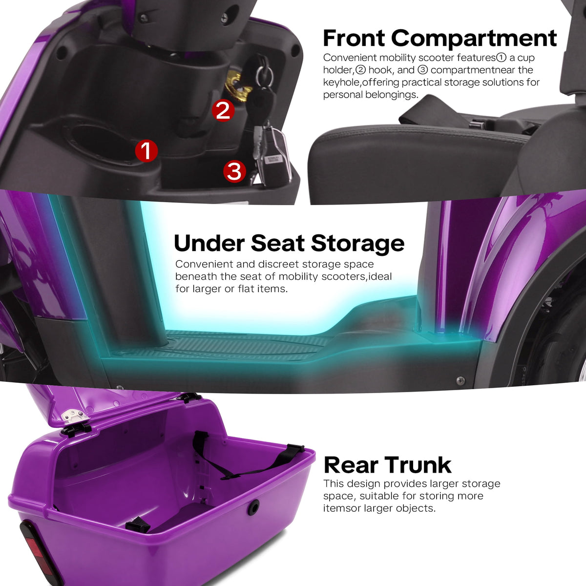 Ostrina 500lbs Mobility Scooter for Seniors & Adults,31Miles Range