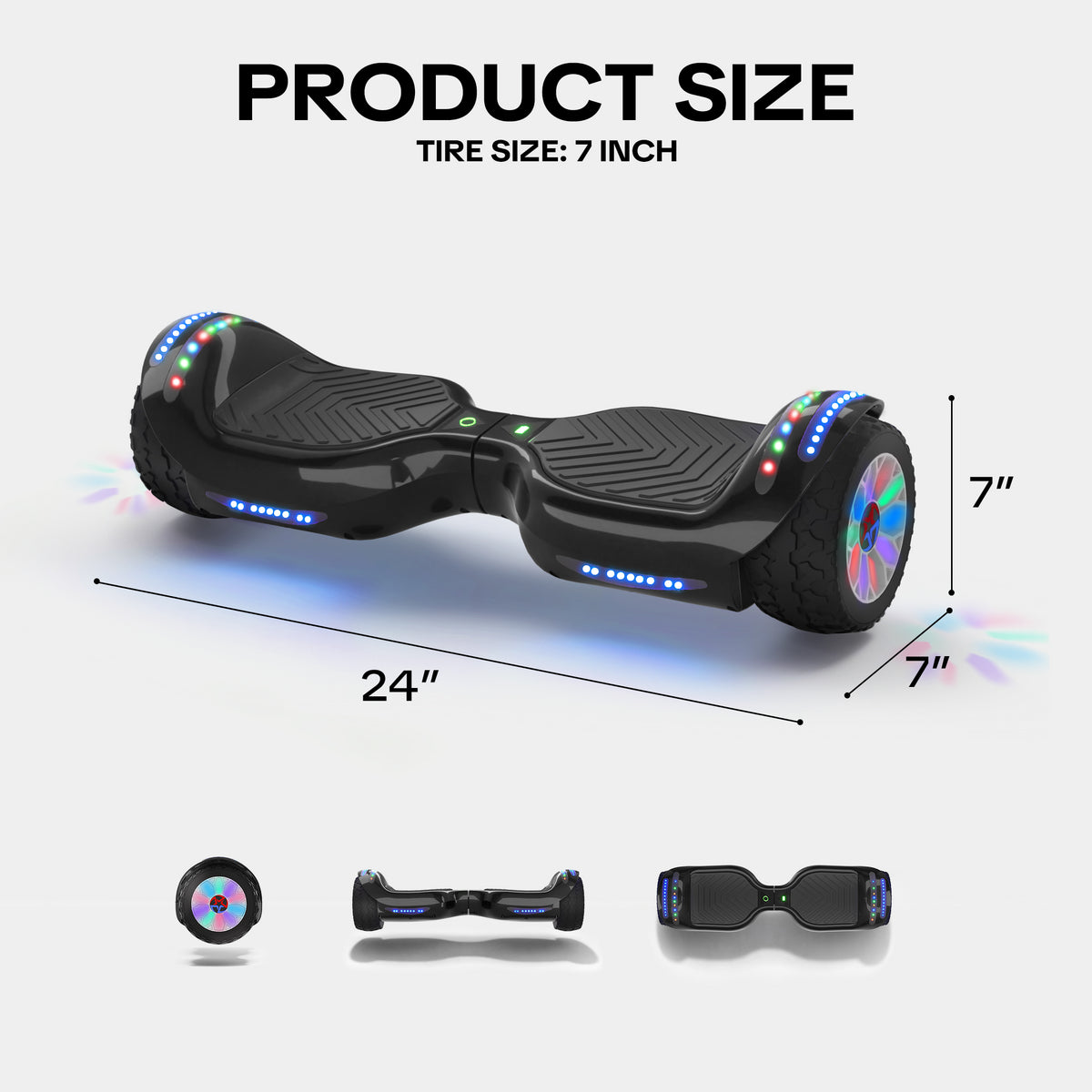 MOSTA All Terrain Self-Balance Scoote ,Electric Scooter Board for Kids & Adults with Bluetooth and Led Lights,6.5 inch,165 lbs capacity Perfect Gift