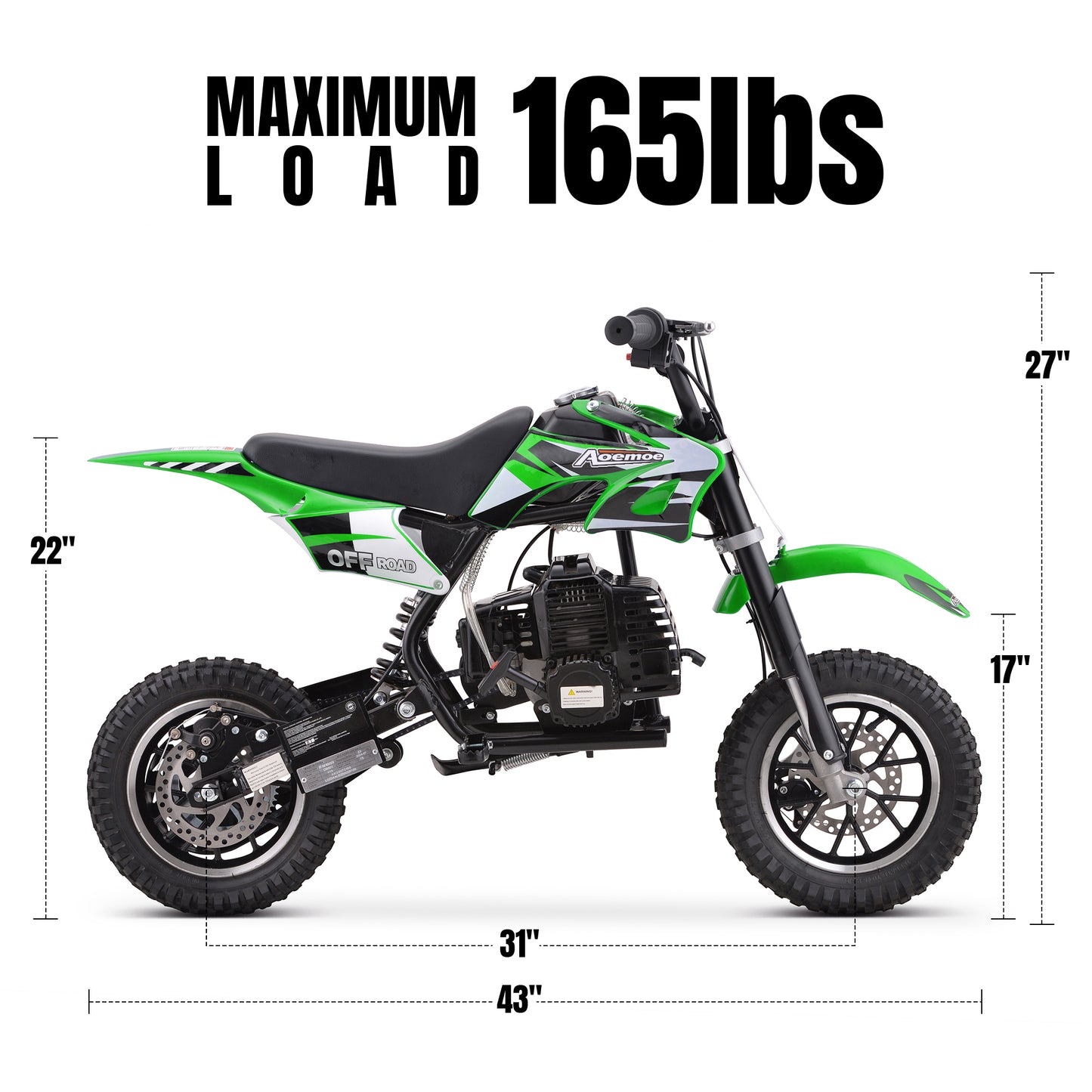 Aoemoe DB1 Gasoline 50CC Dirt Bike, GREEN
