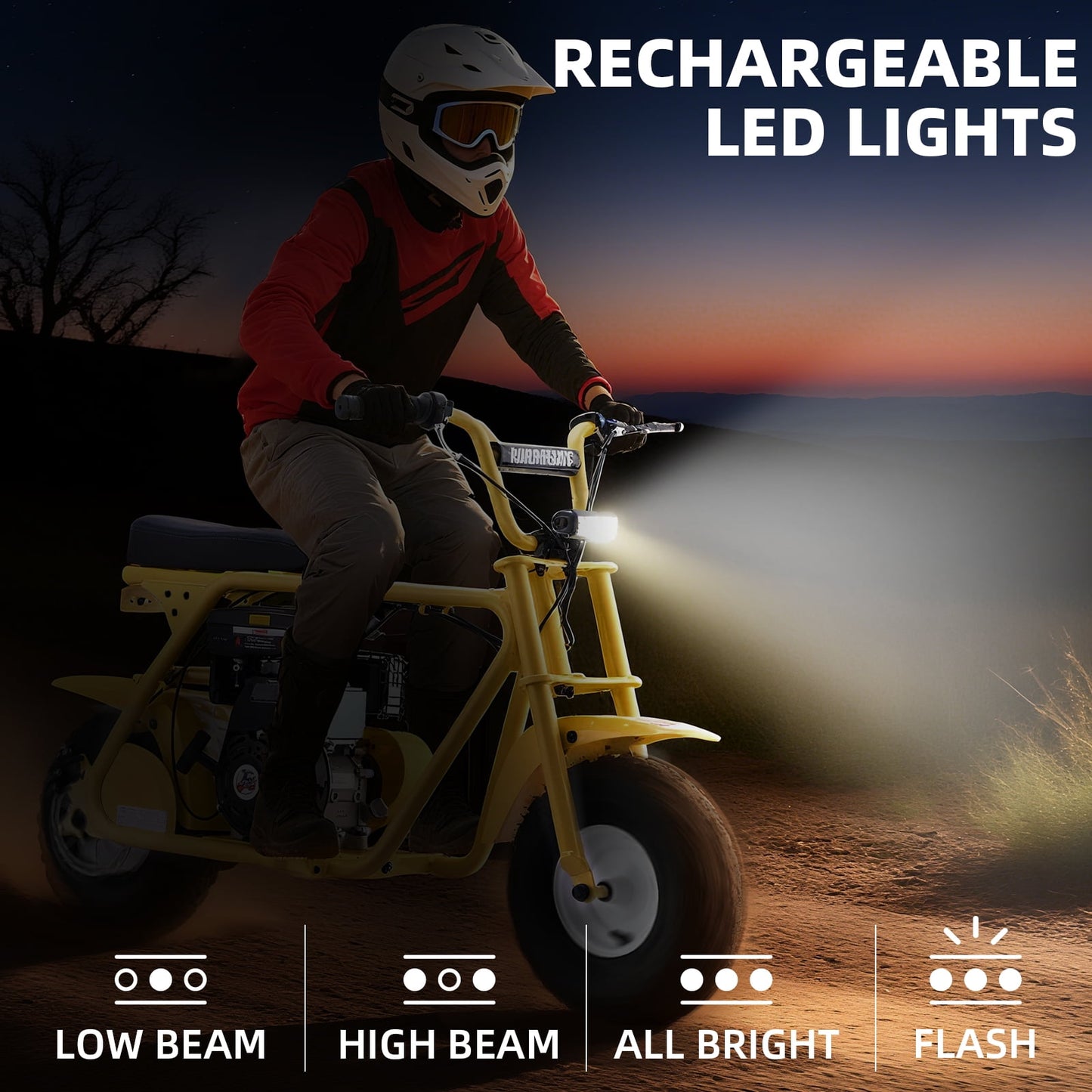 Aoemoe 4-Stroke 99cc Mini Dirt Bike, Yellow