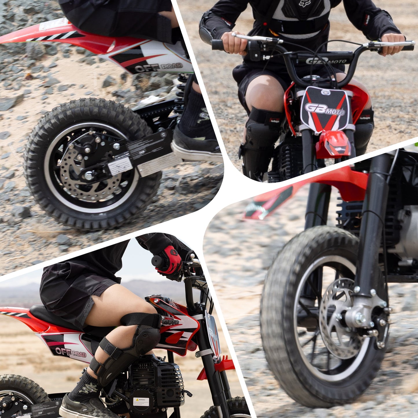 QEASET 39CC 4-Stroke Mini Bike, Up to 20 MPH, Ages 13+, Off-Road Dirt bike, Red