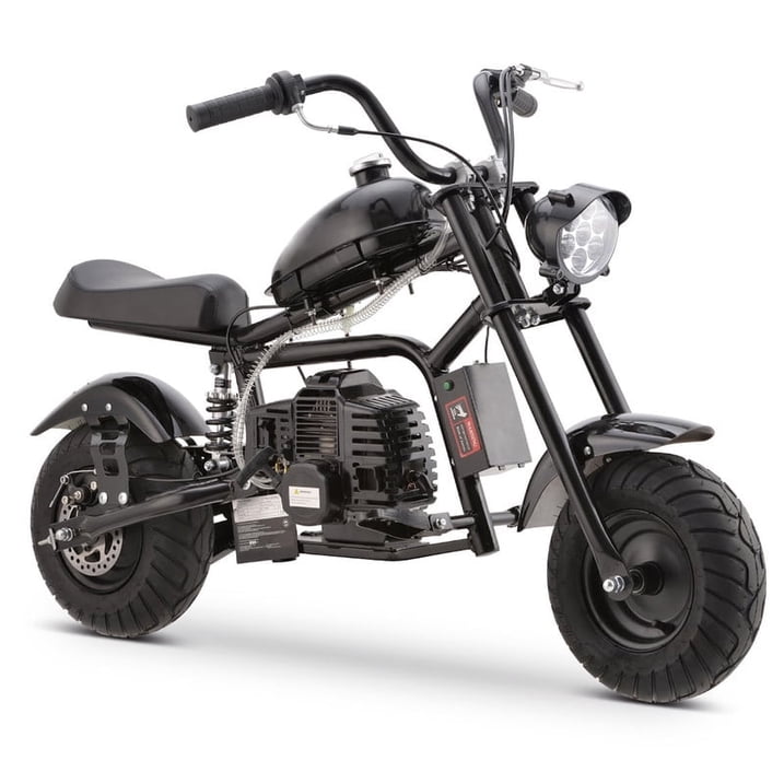 QEASET 49CC 2-Stroke Mini Bike,Gas Powered Dirt Bike,Off-Road Trail, with Big Headlight,Holiday Gifts