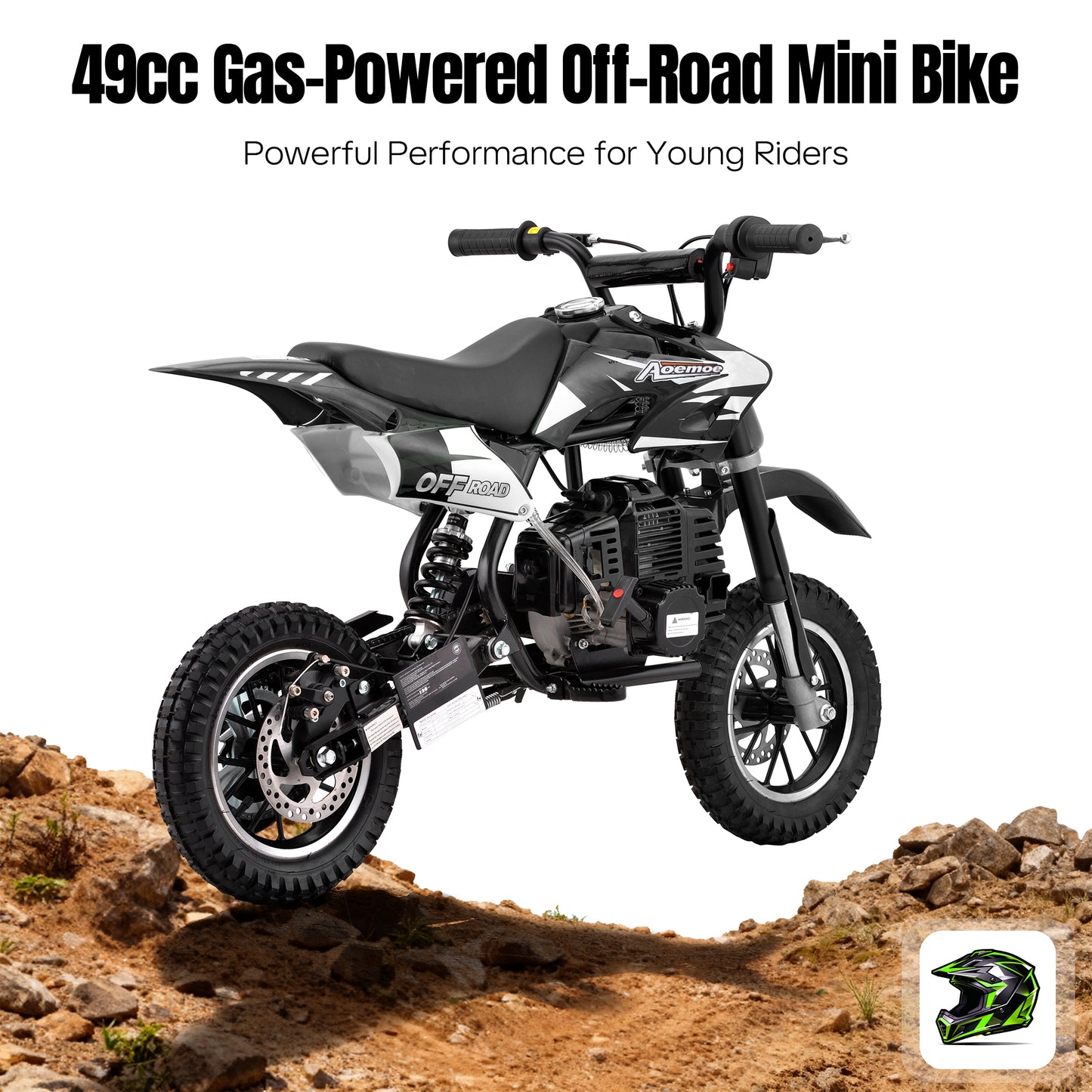 Aoemoe DB1 Gasoline 50CC Dirt Bike, BLACK