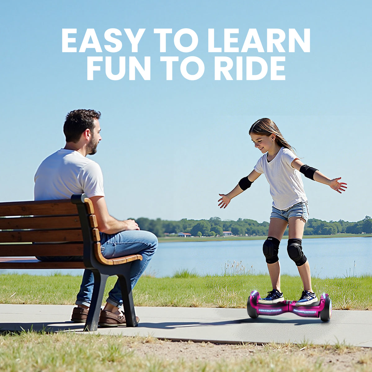 Mosta Hover Electric Scooter Board for Kids & Adults, All Terrain Self-Balance Scooter with Bluetooth and Led Lights,6.5 inch,165 lbs capacity,LED Light,Perfect Gift